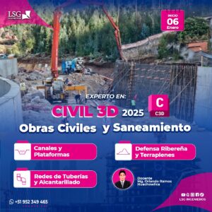 Experto en CIVIL 3D Obras civiles y saneamiento 2024 - III
